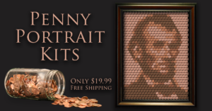 Create a portrait of Abraham Lincoln from your own pennies!